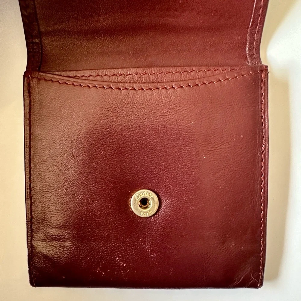 Cartier Burgundy Coin Pouch - Authentic
